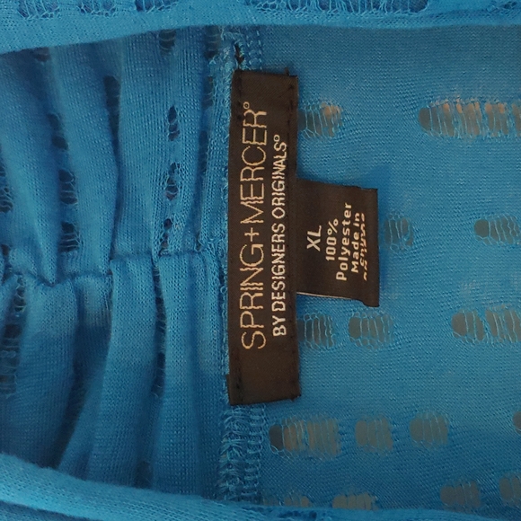 Spring & Mercer Blue Cardigan with a Rip Design, Size XL - Picture 3 of 4